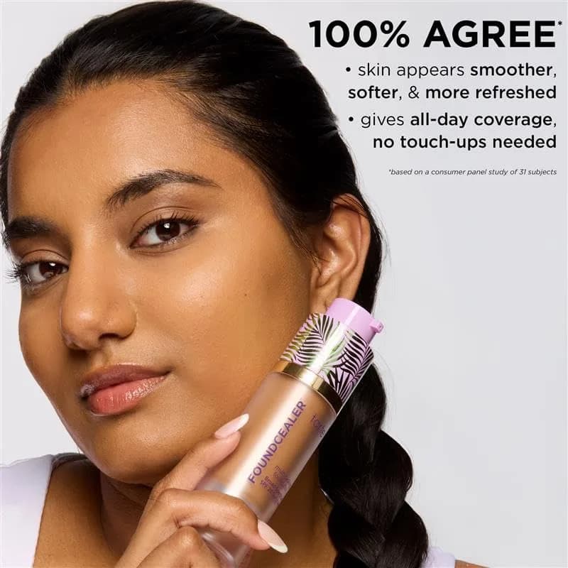 tarte babassu foundcealer dewy foundation SPF 20 | Medium Coverage, Vegan, Cruelty-Free, 27S light-medium sand thumbnail 3