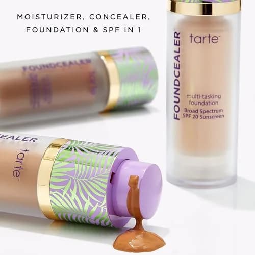 tarte babassu foundcealer dewy foundation SPF 20 | Medium Coverage, Vegan, Cruelty-Free, 27S light-medium sand thumbnail 5