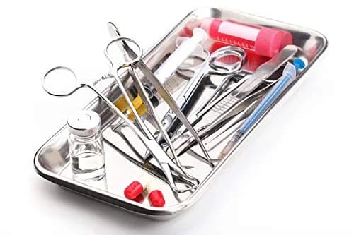 LabAider Stainless Steel Dental Procedure Tray 21.9 cm (8.6") | 3-Pack Flat Type for Medical & Lab Use thumbnail 4