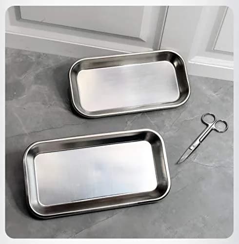 LabAider Stainless Steel Dental Procedure Tray 21.9 cm (8.6") | 3-Pack Flat Type for Medical & Lab Use thumbnail 5