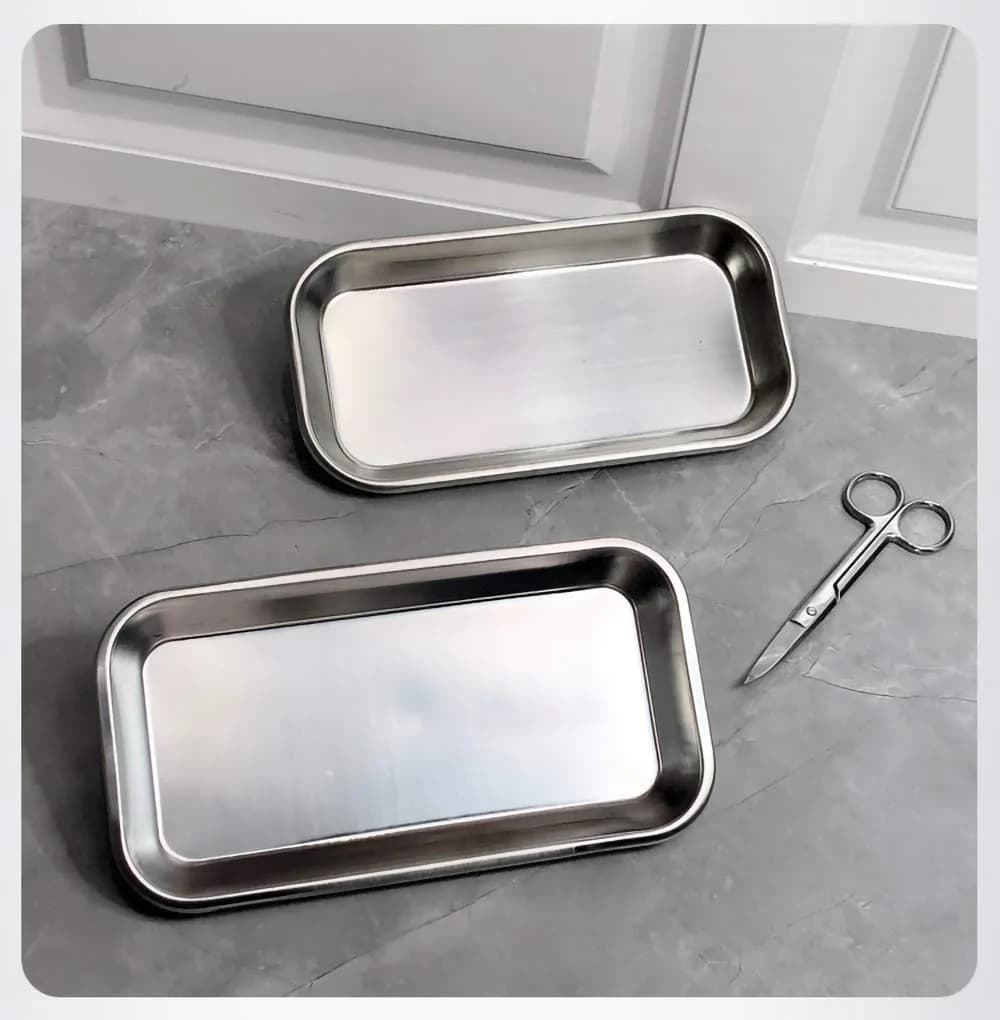 LabAider Stainless Steel Dental Procedure Tray 21.9 cm (8.6") | 3-Pack Flat Type for Medical & Lab Use - view 5