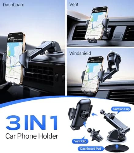 VICSEED 2026 Ultimate Sturdy Car Phone Holder 95+LBS Suction | Universal Long Arm Mount for Car Dashboard & Windshield thumbnail 9