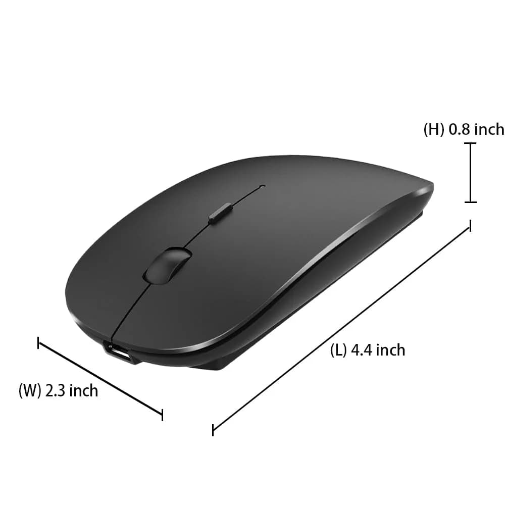 KLO Rechargeable Wireless Mouse | Bluetooth 5.2/3.0, USB-C/2.4G, 1600 DPI, Black - view 8