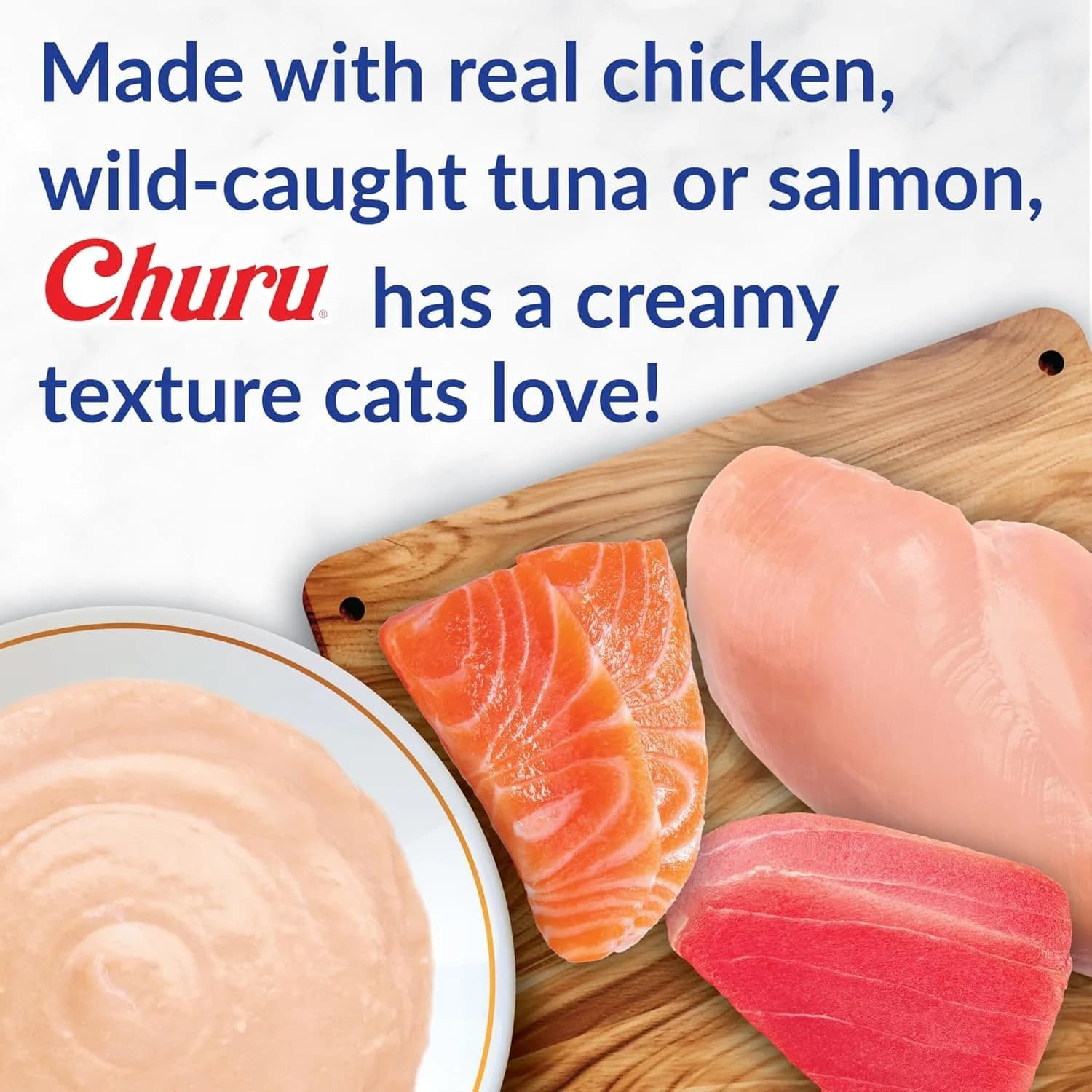 INABA Churu Cat Treats Chicken with Crab Recipe | 48 Tubes, 0.5 Ounce Each | Grain-Free Lickable Purée - view 3