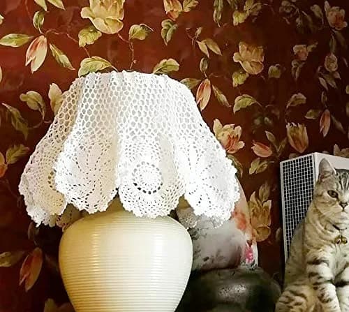Hetao Handmade Crochet Round Tablecloth Doilies Lace Table Covers White 27 Inch (70 cm) thumbnail 5