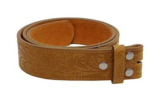 BC Belts Western Leather Belt Strap 1.5” Wide Embossed Scrollwork Tan XXL | Classic Western Style thumbnail 5