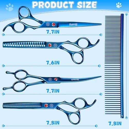 Moontay Professional Dog Grooming Scissors Set, 7 Inch/8 Inch | Sharp, Durable, Hand Forged thumbnail 5