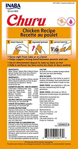 INABA Churu Chicken Recipe Lickable Cat Treats, 0.5 Ounce Tubes, 48 Count Pack thumbnail 2