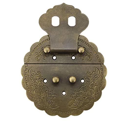 Tiazza Antique Brass Hasp Buckle Lock Latch 9cm (3.54") | Vintage Style Hardware for Boxes & Furniture thumbnail 2