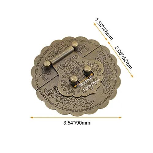 Tiazza Antique Brass Hasp Buckle Lock Latch 9cm (3.54") | Vintage Style Hardware for Boxes & Furniture thumbnail 3