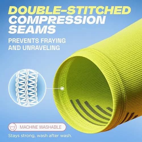 Rymora Calf Compression Sleeves for Men & Women (Pair) Neon Yellow Small | Graduated Compression for Shin Splints & Recovery thumbnail 7