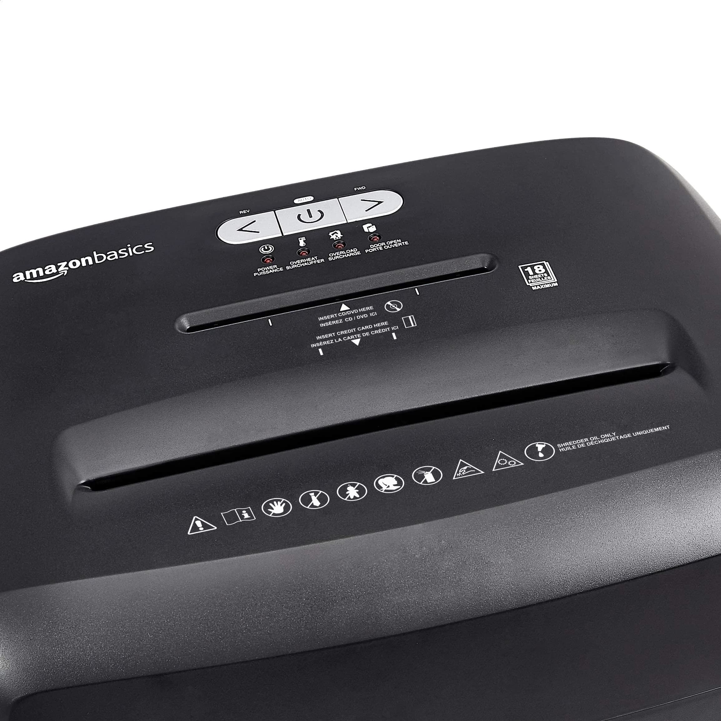 Amazon Basics 18-Sheet Cross-Cut Paper Shredder with 6 Gallon Bin | 30 Min Continuous Run Time - view 5