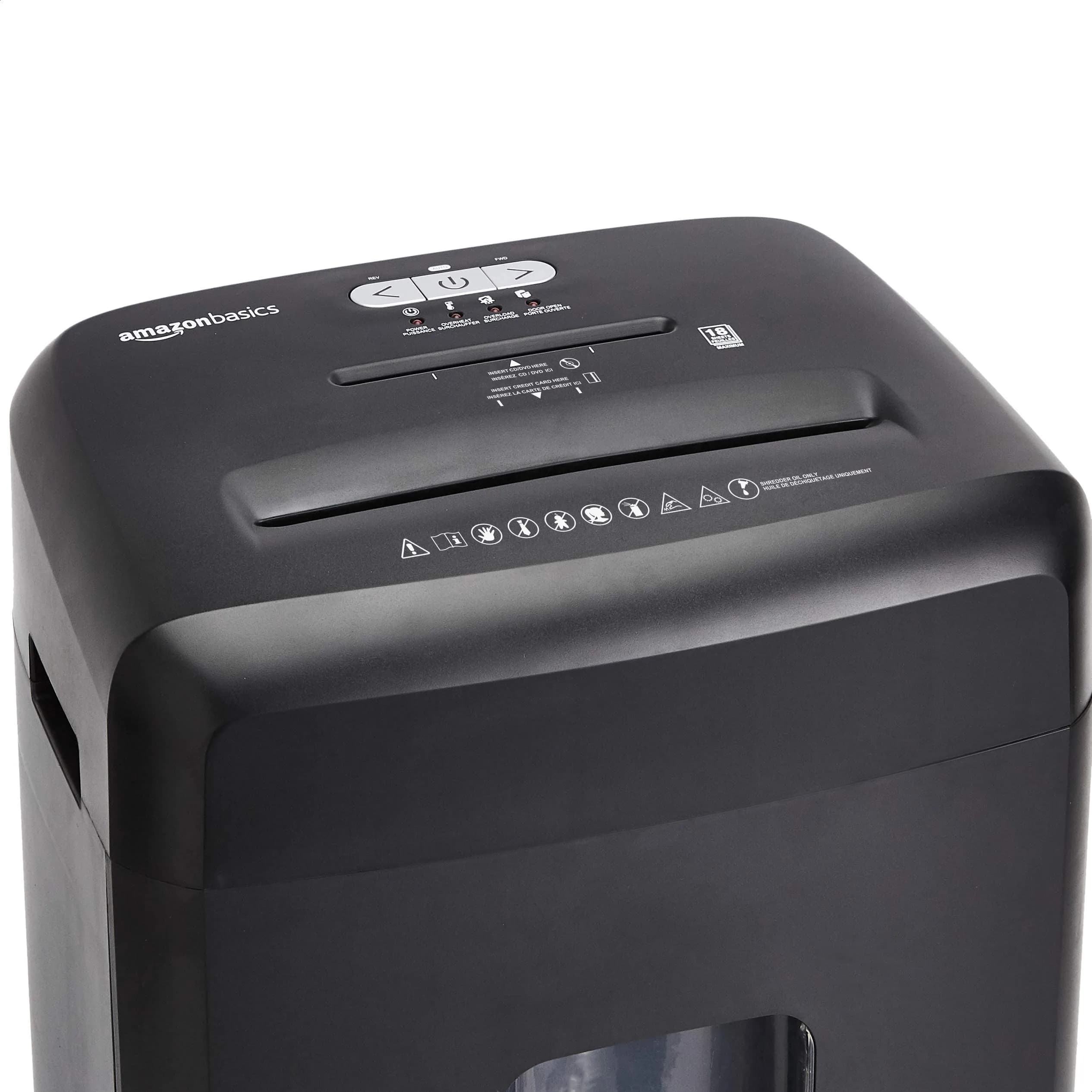 Amazon Basics 18-Sheet Cross-Cut Paper Shredder with 6 Gallon Bin | 30 Min Continuous Run Time - view 2