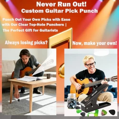 Elrido Guitar Pick Punch DIY Guitar Picks Maker with 2 Pick Sheets & Holder | Custom Plastic Picks thumbnail 4