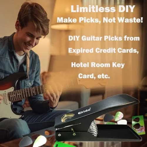 Elrido Guitar Pick Punch DIY Guitar Picks Maker with 2 Pick Sheets & Holder | Custom Plastic Picks thumbnail 3