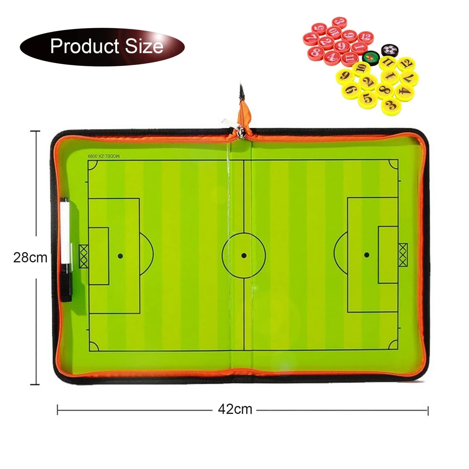 Pure Vie Magnetic Soccer Coaching Board Football Tactics Clipboard with Full Set of Magnets & Marker (Folded 21x28cm, Expanded 42x28cm) - view 5