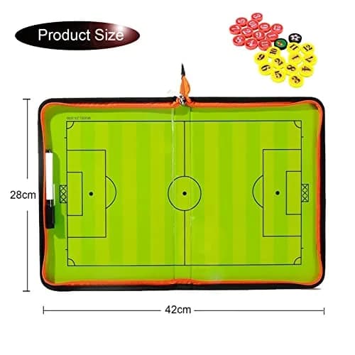 Pure Vie Magnetic Soccer Coaching Board Football Tactics Clipboard with Full Set of Magnets & Marker (Folded 21x28cm, Expanded 42x28cm) thumbnail 5