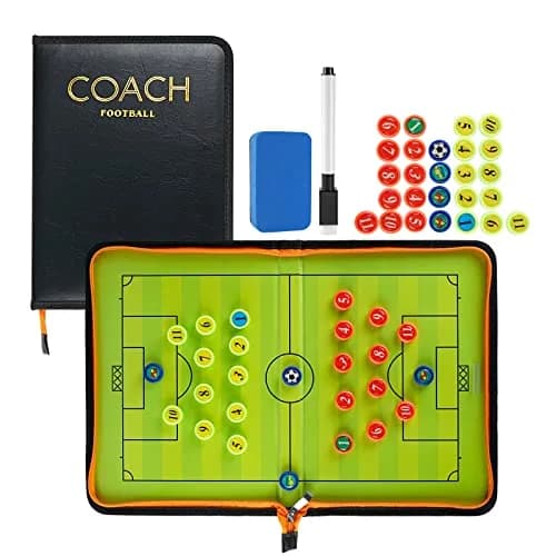 Pure Vie Magnetic Soccer Coaching Board Football Tactics Clipboard with Full Set of Magnets & Marker (Folded 21x28cm, Expanded 42x28cm) thumbnail 1