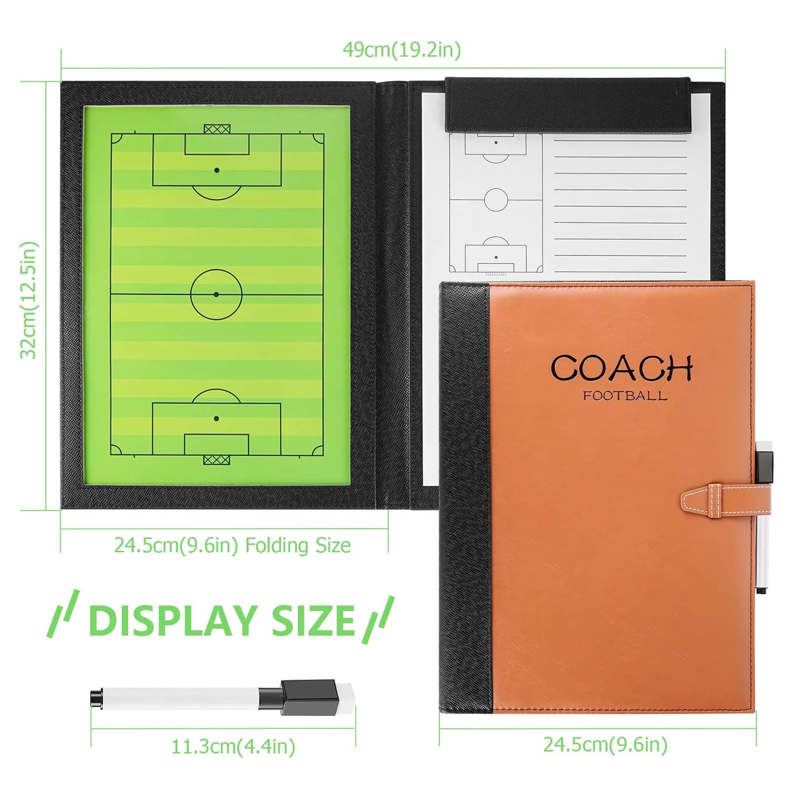 Pure Vie Portable Magnetic Soccer Coaching Board Football Tactics Clipboard 49cm x 32cm | Strategy Tool for Coaches - view 4