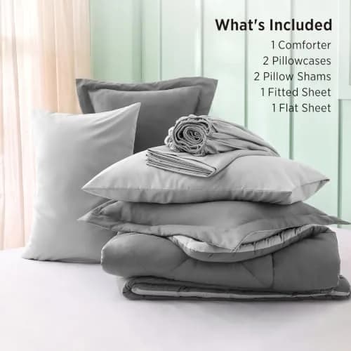 Bedsure Queen Bed in a Bag Reversible Comforter Set 7 Pieces | All-Season Microfiber Bedding thumbnail 5