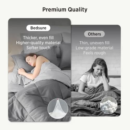 Bedsure Queen Bed in a Bag Reversible Comforter Set 7 Pieces | All-Season Microfiber Bedding thumbnail 7
