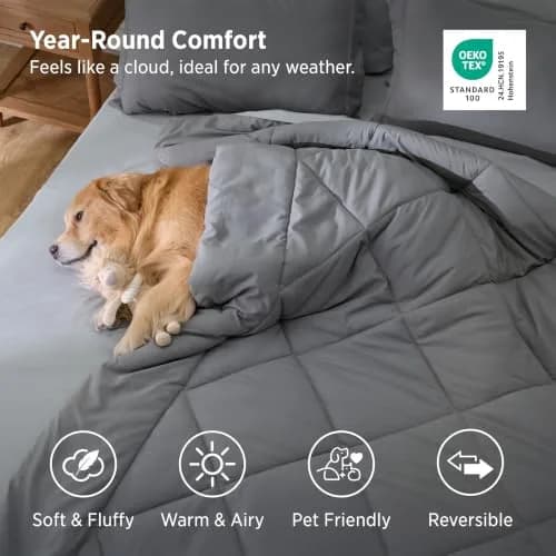 Bedsure Queen Bed in a Bag Reversible Comforter Set 7 Pieces | All-Season Microfiber Bedding thumbnail 2