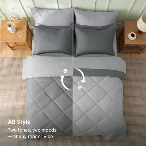 Bedsure Queen Bed in a Bag Reversible Comforter Set 7 Pieces | All-Season Microfiber Bedding thumbnail 3