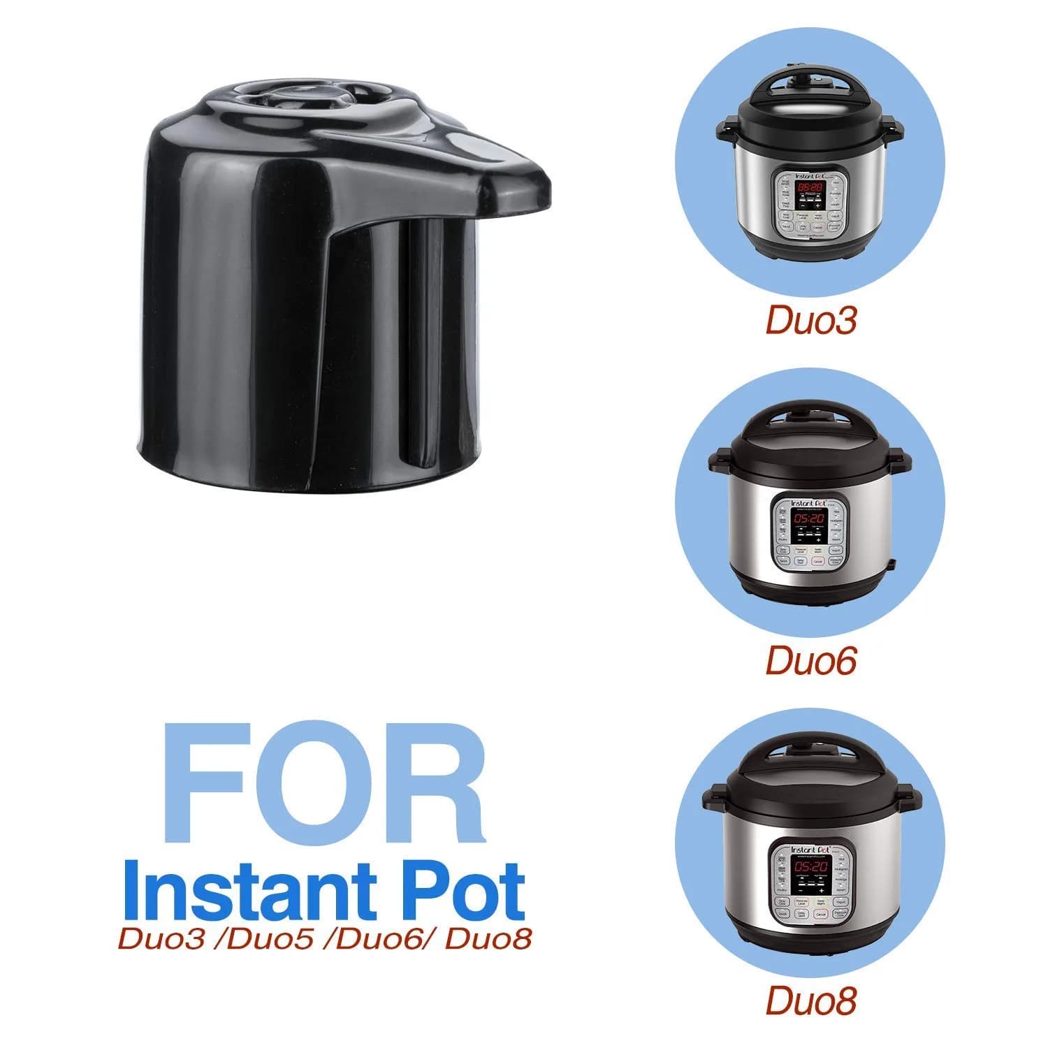 APUXON Steam Release Handle for Instant Pot 3, 5, 6, 8 Qt Quart | Universal Pressure Cooker Valve Replacement Part - view 4