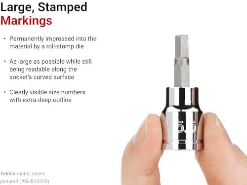 TEKTON 3/8 Inch Drive x 5 mm Hex Bit Socket | Precise, Durable & Corrosion-Resistant (70-120 chars) thumbnail 4