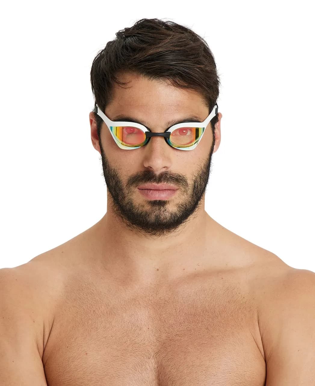 ARENA Cobra Ultra Swipe Racing Swim Goggles | Yellow Copper/White, Polycarbonate, Anti-Fog - view 4