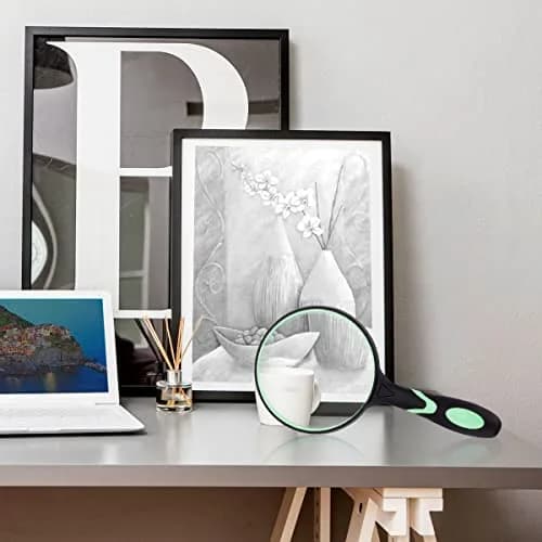 GYANDULY 5X Magnifying Glass 100mm (4 inches) Real Glass Lens with Ergonomic Rubber Handle | Clear Distortion-Free Reading Magnifier for Seniors & Kids thumbnail 4