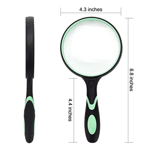 GYANDULY 5X Magnifying Glass 100mm (4 inches) Real Glass Lens with Ergonomic Rubber Handle | Clear Distortion-Free Reading Magnifier for Seniors & Kids thumbnail 2