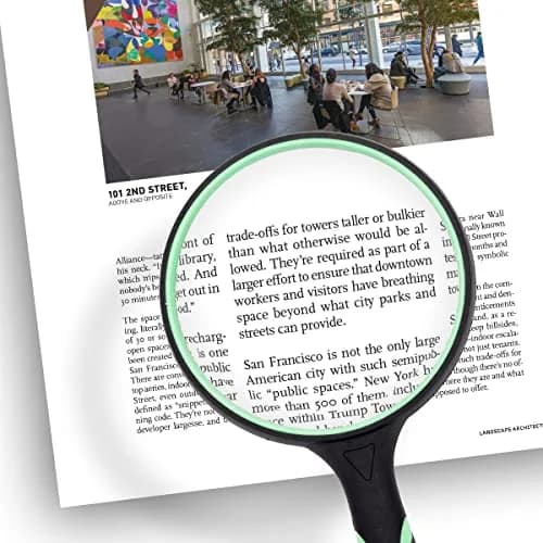 GYANDULY 5X Magnifying Glass 100mm (4 inches) Real Glass Lens with Ergonomic Rubber Handle | Clear Distortion-Free Reading Magnifier for Seniors & Kids thumbnail 3