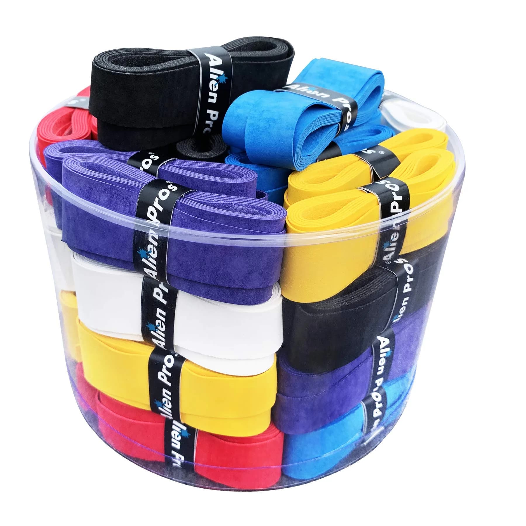Alien Pros Tennis Racket Grip Tape (60 Grips) - Precut and Dry Feel Tennis Grip - Wrap Your Racquet for High Performance (60 Grips,Mixed Colors) — Mix