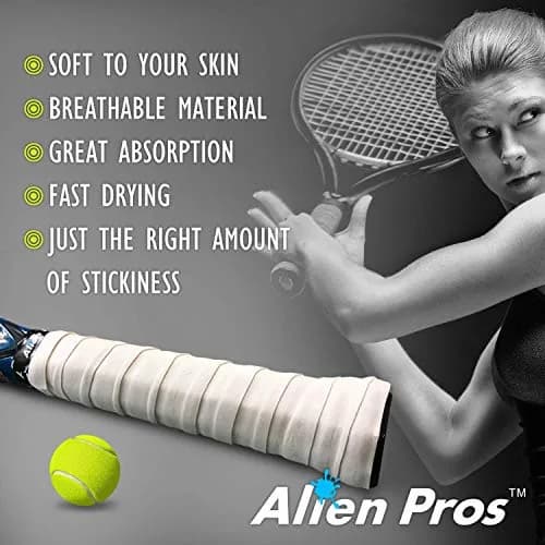 Alien Pros Tennis Racket Grip Tape (60 Grips) - Precut and Dry Feel Tennis Grip - Wrap Your Racquet for High Performance (60 Grips,Mixed Colors) thumbnail 4