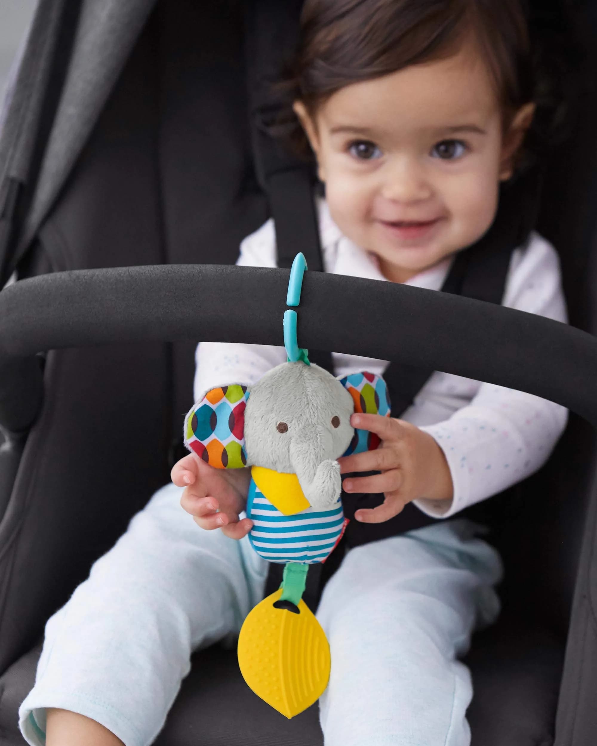 Skip Hop Bandana Buddies Elephant Chime & Teether Toy - Playful Rattle and Textures for Baby - view 2