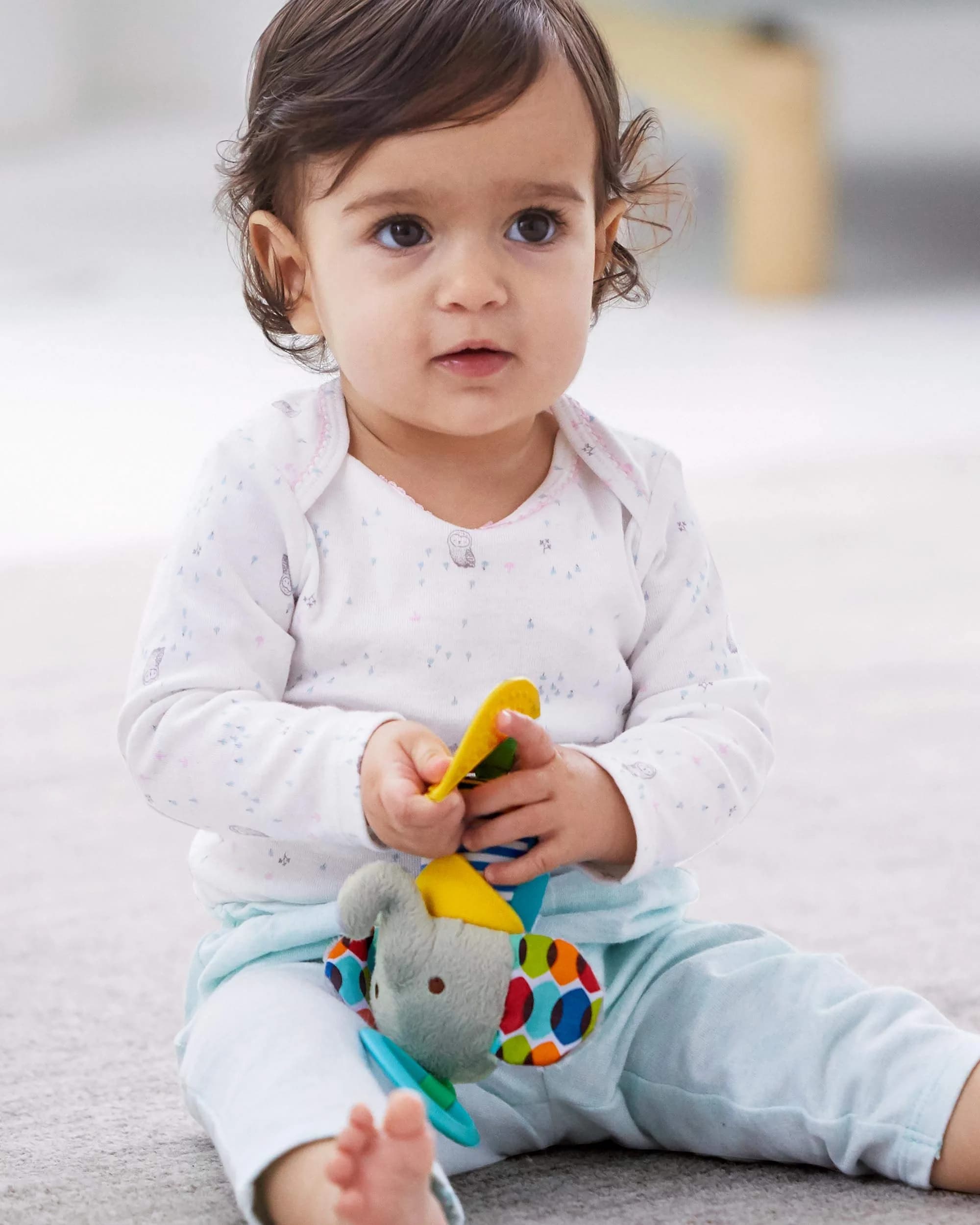 Skip Hop Bandana Buddies Elephant Chime & Teether Toy - Playful Rattle and Textures for Baby - view 3