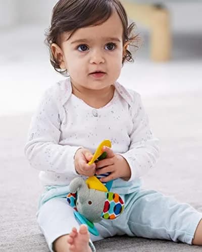 Skip Hop Bandana Buddies Elephant Activity Teether Toy 7.6cm (3 Inch) | BPA-Free Soothing Chime & Textured Play thumbnail 3