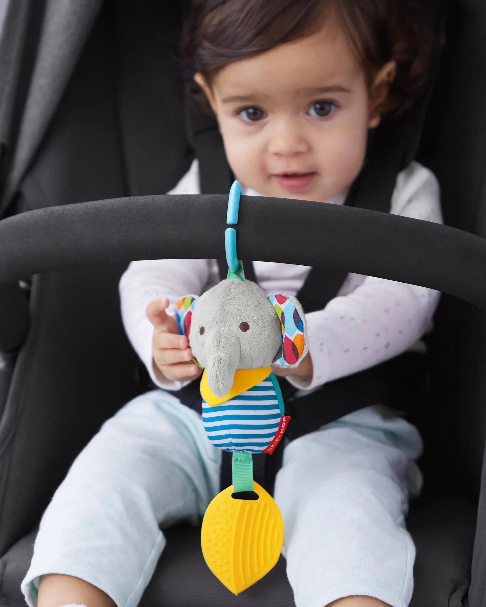 Skip Hop Bandana Buddies Elephant Chime & Teether Toy - Playful Rattle and Textures for Baby - view 4