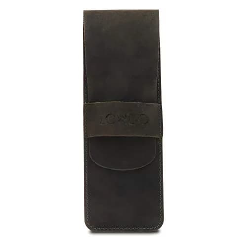 Londo Genuine Leather Pen and Pencil Case with Tuck in Flap | Classic Desk Organizer in 6 Colors thumbnail 1