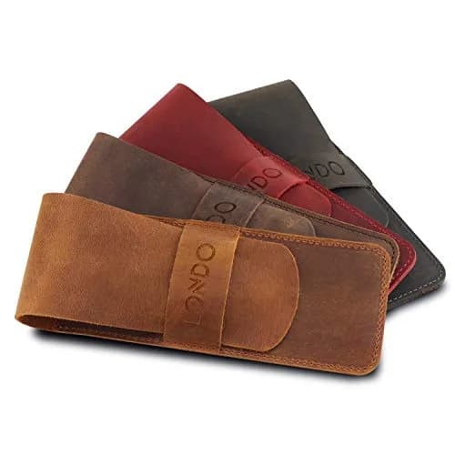 Londo Genuine Leather Pen and Pencil Case with Tuck in Flap | Classic Desk Organizer in 6 Colors thumbnail 6