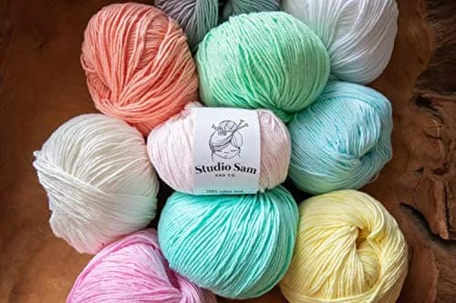 Studio Sam Pure Cotton Yarn Set Pastel Dreams Collection 1850 Yards (500g) | 100% Cotton DK Weight for Amigurumi & Baby Blankets thumbnail 6