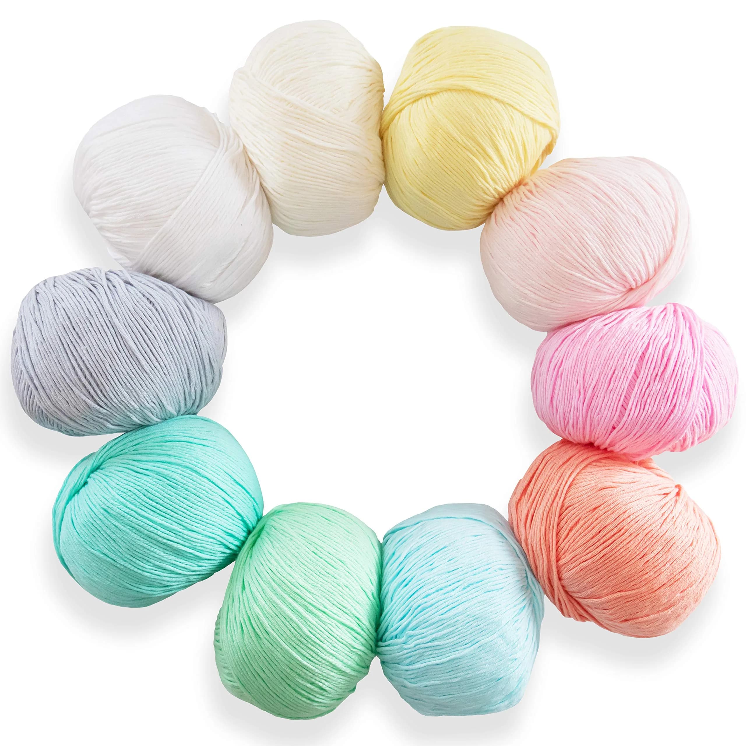 Studio Sam Pure Cotton Yarn Set Pastel Dreams Collection 1850 Yards (500g) | 100% Cotton DK Weight for Amigurumi & Baby Blankets — Pastel Dreams Collection