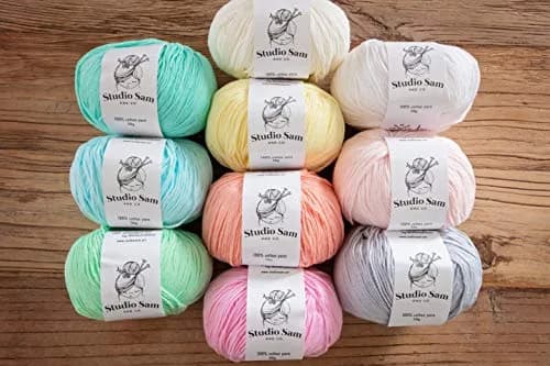 Studio Sam Pure Cotton Yarn Set Pastel Dreams Collection 1850 Yards (500g) | 100% Cotton DK Weight for Amigurumi & Baby Blankets thumbnail 2