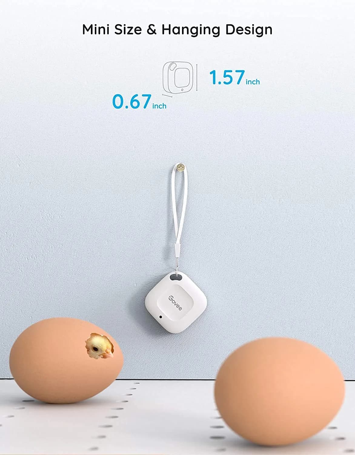 Govee Smart Bluetooth Thermometer Hygrometer H5074, Mini Humidity Sensor 1.56in x 1.56in x 0.67in (4cm x 4cm x 1.7cm) - view 5