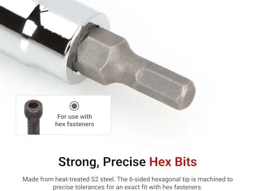 TEKTON 1/4 Inch Drive x 3/32 Inch Hex Bit Socket | Precise, Chrome-Plated, S2 Steel (70-120 chars) thumbnail 2