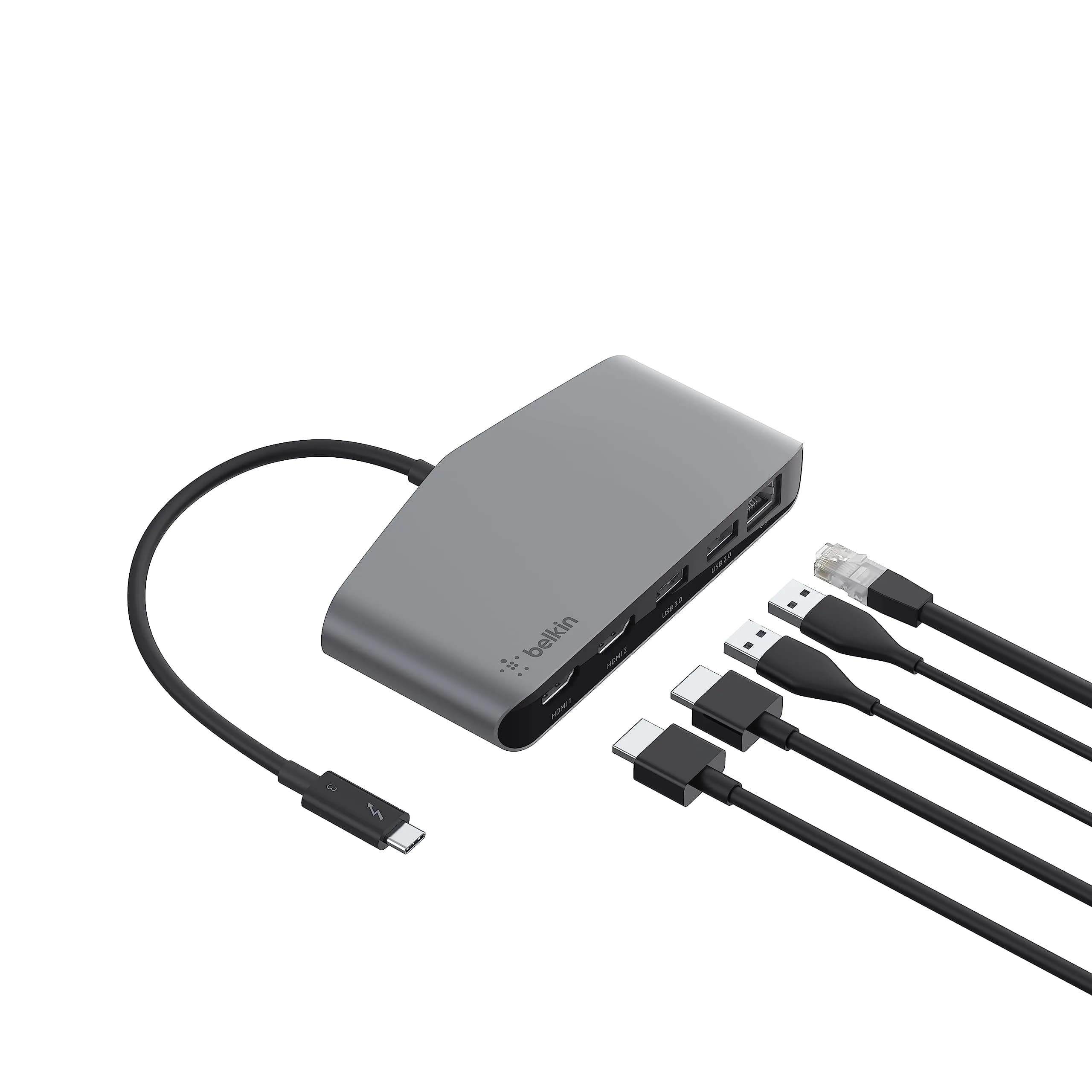 Belkin Thunderbolt 3 Dock Mini HD | Dual 4K @60Hz, 40Gbps, Ethernet, USB-C Hub, Mac & Windows Compatible — BLACK