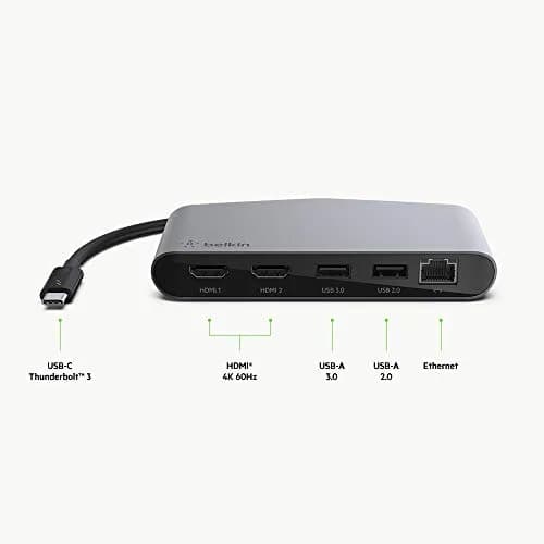 Belkin Thunderbolt 3 Dock Mini HD | Dual 4K @60Hz, 40Gbps, Ethernet, USB-C Hub, Mac & Windows Compatible thumbnail 5