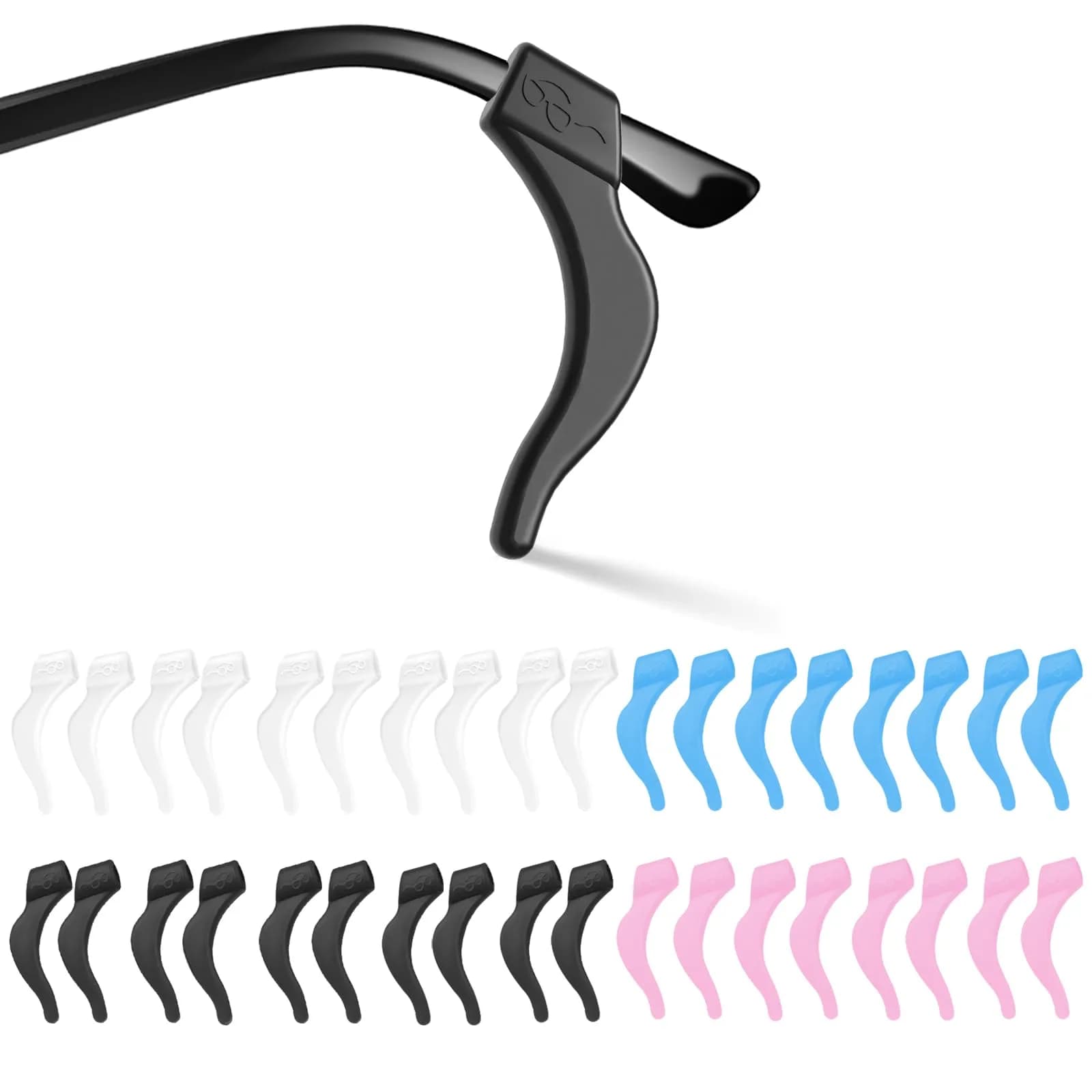 SMARTTOP Eyeglass Ear Grip - 18 Pairs Soft Silicone Anti-slip Holders for Glasses, Sunglasses, Reading Glasses | Unisex