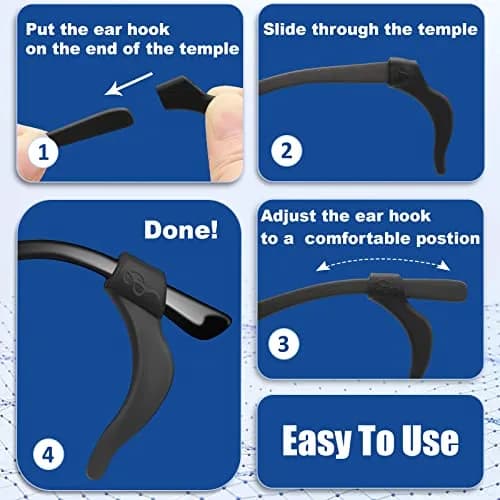 SMARTTOP Eyeglass Ear Grip - 18 Pairs Soft Silicone Anti-slip Holders for Glasses, Sunglasses, Reading Glasses | Unisex thumbnail 4